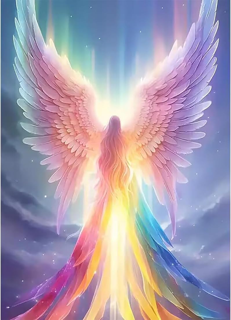 Tiwabb Stamped Cross Stitch Kits for Adults - Angel Embroidery Kits for Beginners Adults,11 CT Patterns Dimensions Counted Cross Stitch Kits for Arts Craft Kits 12X 16 inch - Image 1
